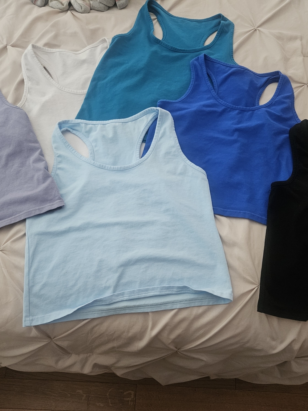 Women’s Racerback Crop Tank Top - Light Blue